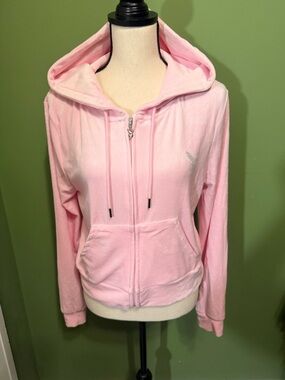 Playboy Plush  Women's Zip-Up Hoodie with Rhinestone Logo